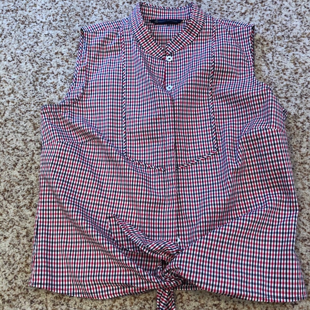 EUC Brooks Brothers gingham top size 2